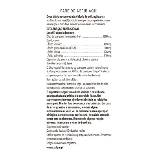 Solgar Huile De Bourrache 60 gélules