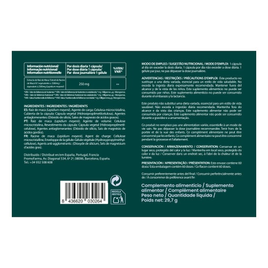 DocMorris Maca 2500mg 60 Gélules (Expire dans moins de 6 mois)