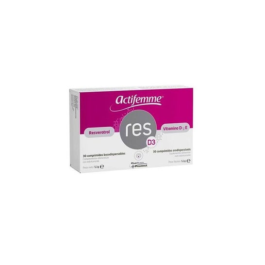 Plusquam Pharma Actifemme Resveratrol RESD3 Vitamine D 30 Comprimés