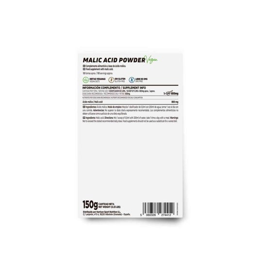 Hsn Malic Acid Powder Premium Raw Nutrition 150g