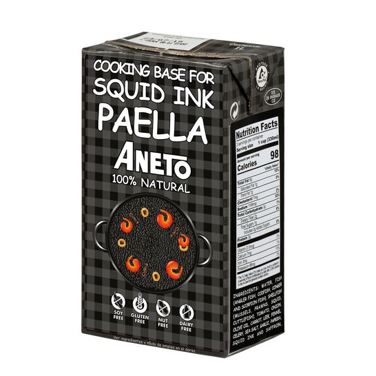 Aneto Bouillon de riz noir Paella 1000ml