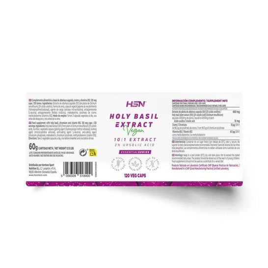 HSN Extracto de Holy Basil Albahaca Sagrada 10:1 300mg 120vcaps