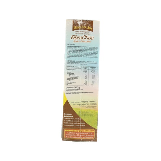 Hijas del Sol Fibrochoc Biscuits au Chocolat Complet 500g