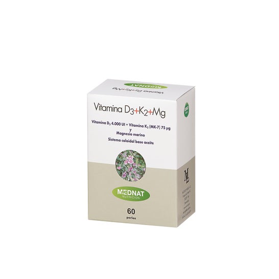 Mednat Vitamine D3+K2+Mg 60 Gélules