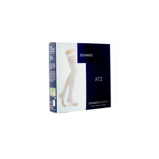 Sigvaris 2 AT2 Chaussette PO Blanc N2 1 Pairee
