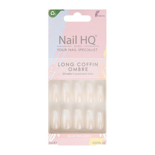 Nail HQ Long Coffin Ombre Nails 24uts