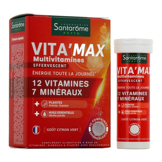 Santarome Phyto Vita'Max Multivitamines Goût Citron Vert 20comp