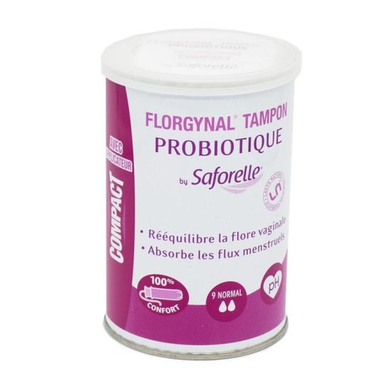Saforelle Florgynal Tampon Probiotique Compact Normal 9 Tampons