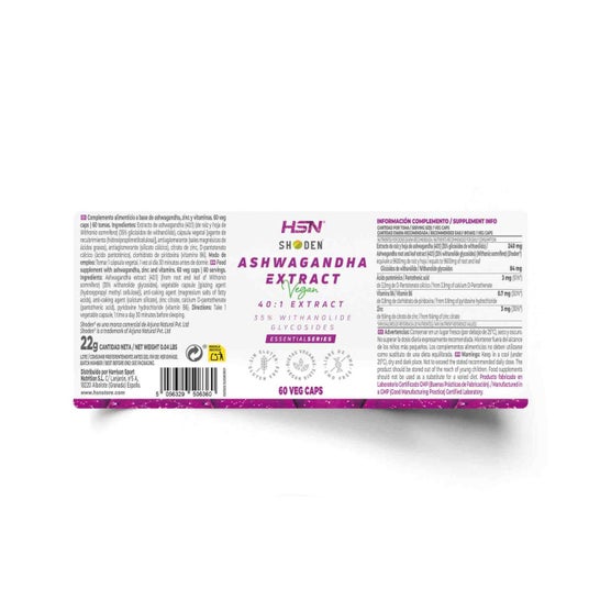 HSN Extracto de Ashwagandha Shoden® 40:1 240mg 60vcaps