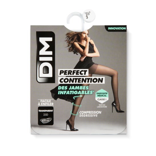 DIM Collant Compression Perfect Contention 25D Noir Taille ES 46-48/T4 1 Paire