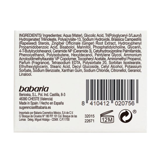 Babaria Crema Renovación Celular Ácido Glicólico 50ml