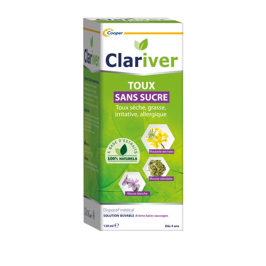 Clariver Toux Solution Buvable Sans Sucre 120ml