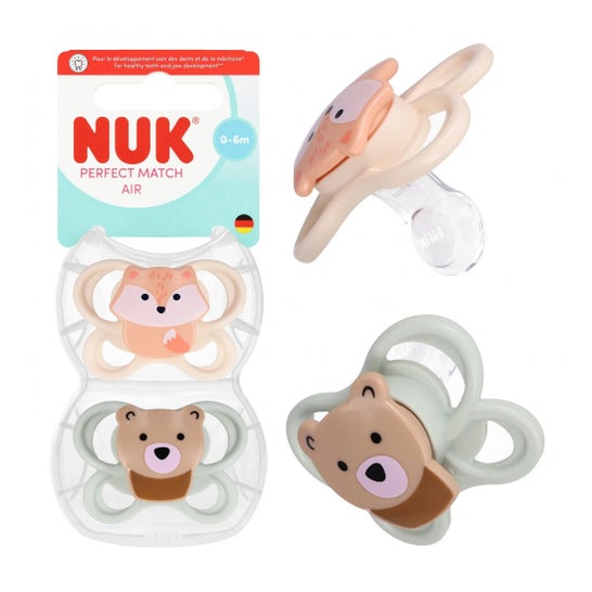 NUK Perfect Match Air Sucettes physiologiques 0-6 mois 2 unités