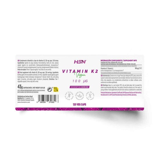 HSN Vitamina K2 100mcg 120vcaps