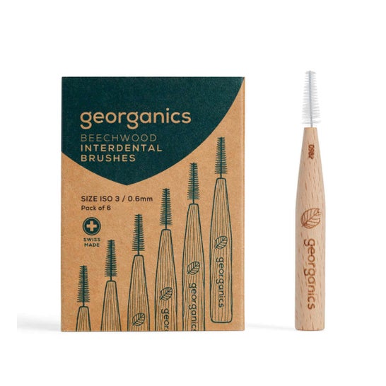 Georganics Brossettes interdentaires en bois de hêtre 3 6 unités