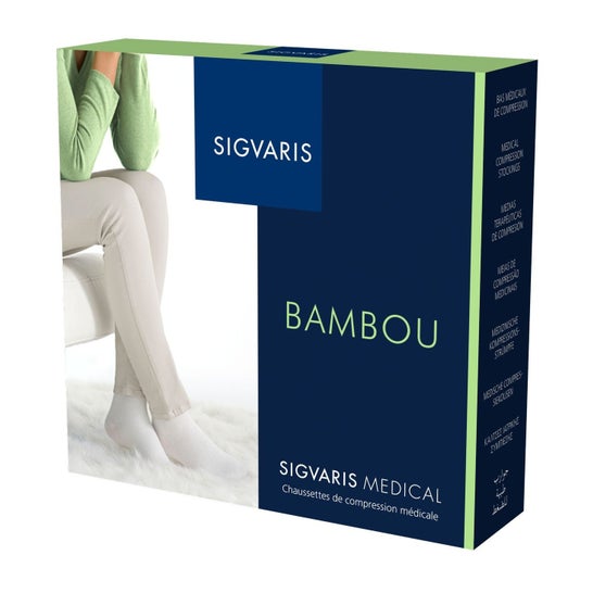 SIGVARIS BAMBOU Chaussettes Homme Contention 2 Couleur - Pacifique, Taille - Extra Large XL, Hauteur - Long