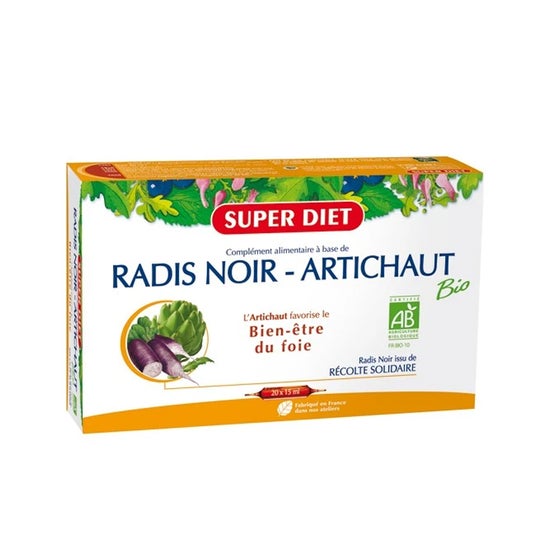 SuperDiet Radis Noir Artichaut Bio 20 Ampoules