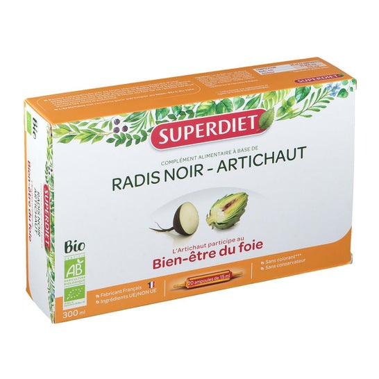 SuperDiet Radis Noir Artichaut Bio 20 Ampoules
