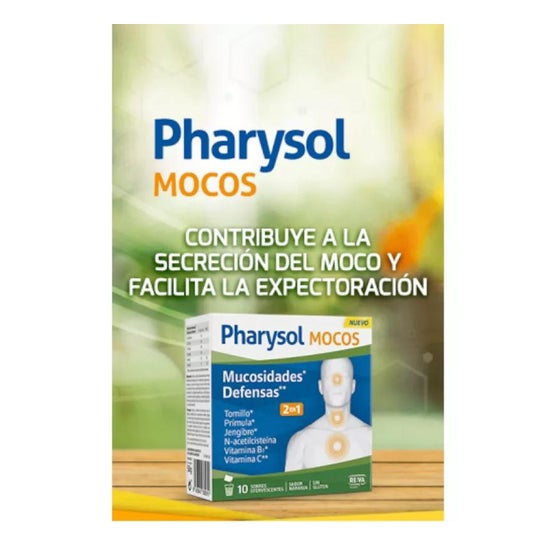 Pharysol Mocos 2 En 1 Mucosidades y defensas 10ud Pharysol Mocos 2 En 1 Mucosidades y defensas 10ud