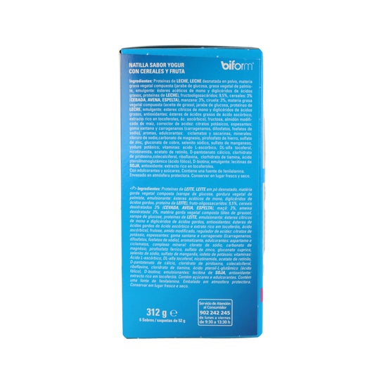 Crème pâtissière au yaourt biforme céréales et fruits 6 sobresx50g