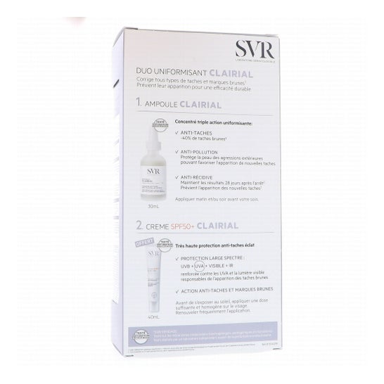 SVR Pack Clairial Ampoule anti-taches + Crème SPF50 2 unités