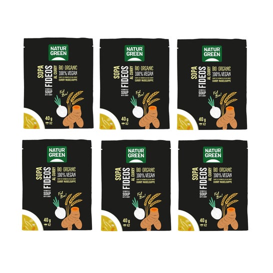 NaturGreen Pack Soupe de Nouilles Curry Eco 6x40g