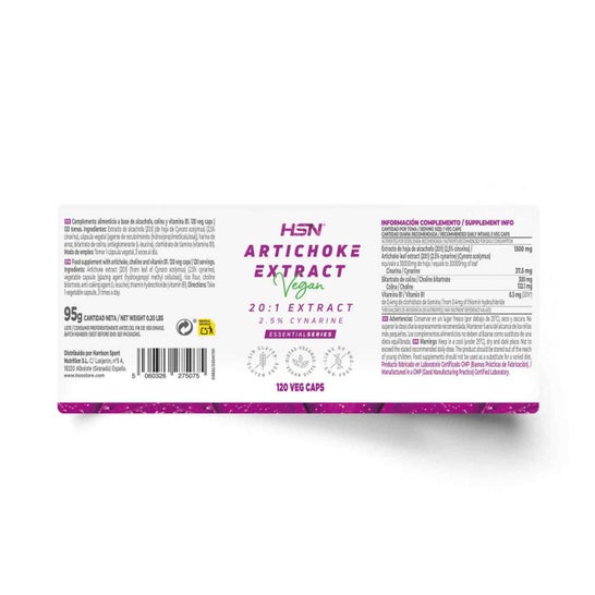 HSN Extracto de Alcachofa 20:1 500mg 120vcaps