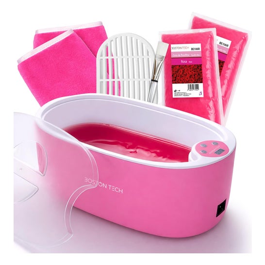 Boston Tech ParaffinLux Bain de Paraffine pour Mains 5 Litres Avec Cire Rose