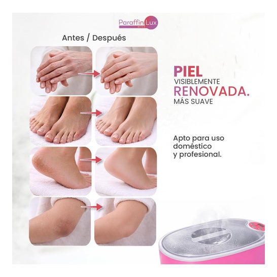 Boston Tech ParaffinLux Bain de Paraffine pour Mains 5 Litres Avec Cire Rose