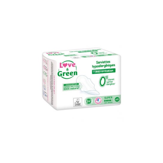 Love & Green Serviettes Super Hypoallergéniques 0% x12