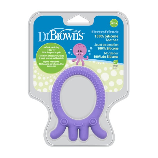 Dr Brown Anneau Dentition Silicone Poulpe Violet 1ut