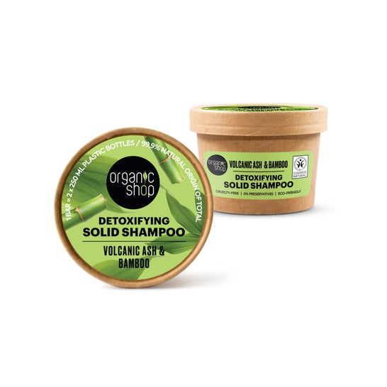 Organic Shop Detoxifying Solid Shampoo Volcanic Ash Bamboo 60g