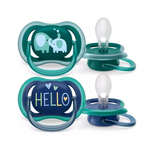 Philips Avent Set Ultra Air Sucette Elephant Love +18m 2uts