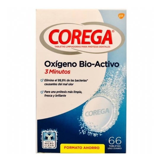 Corega® Bio-Active Oxygène 66 comprimés effervescents