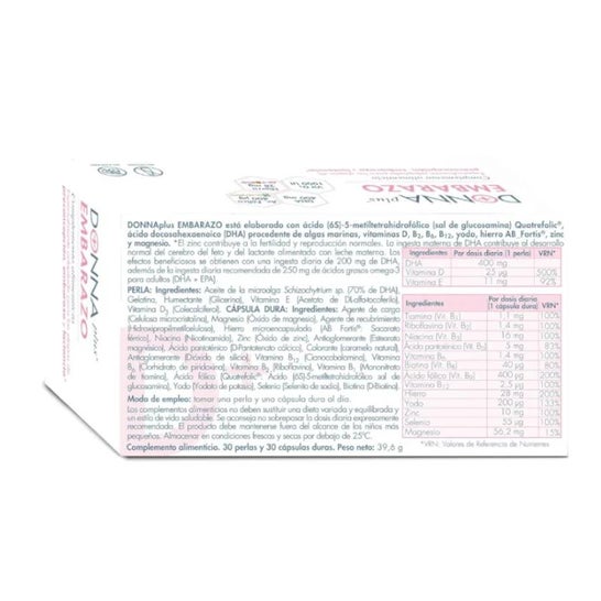 Donna Plus+ Embarazo 30 Perlas + 30 Cápsulas Duras Donna Plus+ Embarazo 30 Perlas + 30 Cápsulas Duras