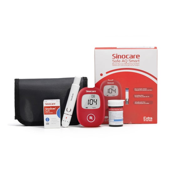 Sinocare Safe Aq Smart Kit 25 + 25 + Glucomètre + Sac