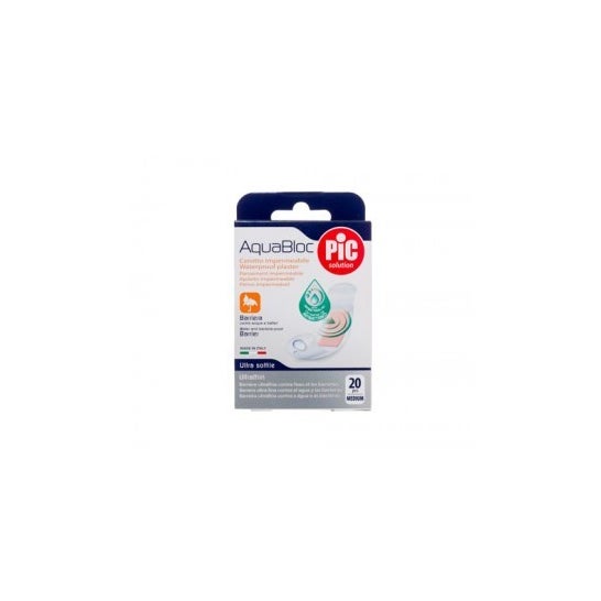 PIC Aquabloc avec pansement adhésif antibactérien 19x72mm 20