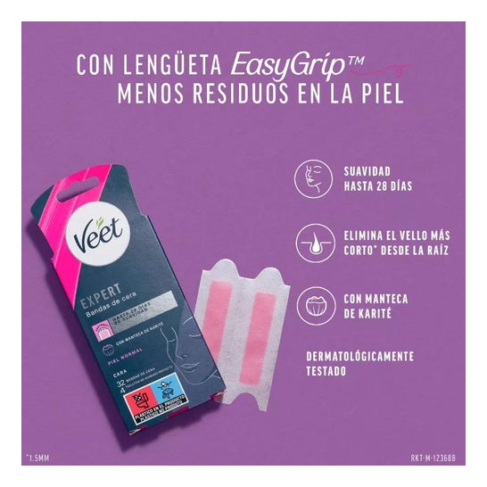 Veet Expert Bandas de Cera Depilatoria Piernas y Cuerpo Piel Normal 16uds Veet Expert Bandas de Cera Depilatoria Piernas y Cuerpo Piel Normal 16uds
