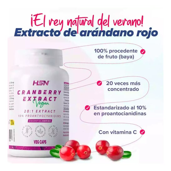 HSN Extracto de Arándano Rojo 20:1 500mg 120vcaps