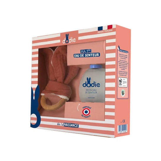 Dodie Coffret Eau de Senteur Fille 50ml + Doudou de Dentition Terracota