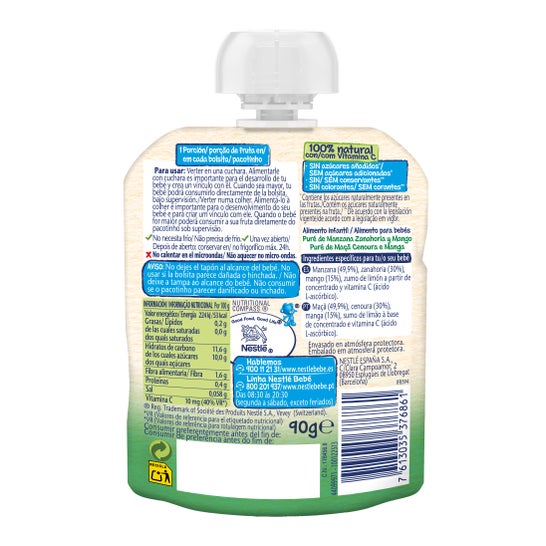 Nestlé NaturNes Pomme Carotte et Mangue 90g