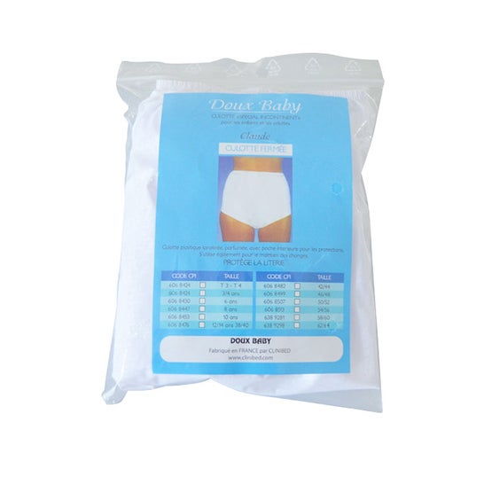 Clinibed Culotte d'Incontinence Blanche Taille 10 Ans 1ut