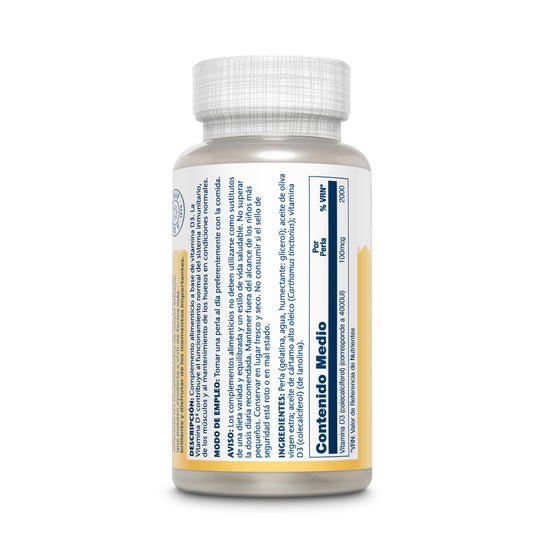Solaray Super D3 100Mg 4000Ui 100 Perles
