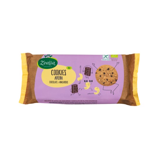 Zealia Cookies avoine chocolat noix de cajou bio 130 g