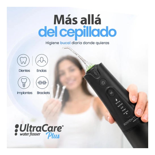 Irrigateur Dentaire Portable Aquapik UltraCare Plus 8 Embouts 5 Modes 300 ml (Noir)