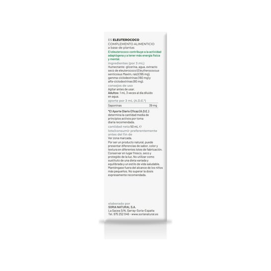 Extracto Eleuterococo Xxi 50ml Soria Nat *