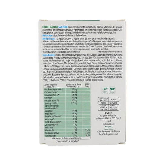 ESI Colon Cleanse Lax Flor 30 Gélules