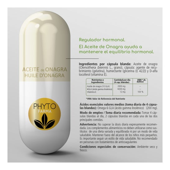 Phytofarma Evening Primrose + Vitamine E 450 perles