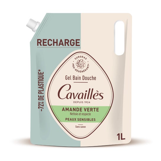 Cavailles Gel Douche Amande Verte Eco Recharge 1000 ml
