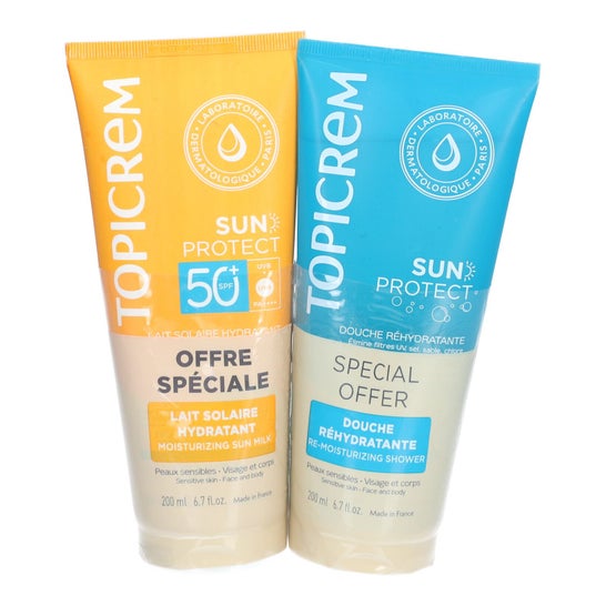 Topicrem Sun Protect Set Lait Solaire Spf50+ 200ml + Douche 200ml